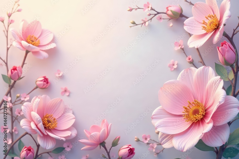 Delicate floral design, pastel hues, elegant backdrop, wallpaper, elegant, spring Delicate floral design, pastel hues, elegant backdrop, wallpaper, elegant, spring