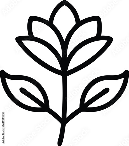 Medicinal Herbs Vector Icons – Thin Line Set of Healing Plants for Wellness, Health, and Herbal Remedies