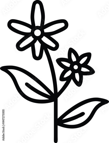Medicinal Herbs Vector Icons – Thin Line Set of Healing Plants for Wellness, Health, and Herbal Remedies