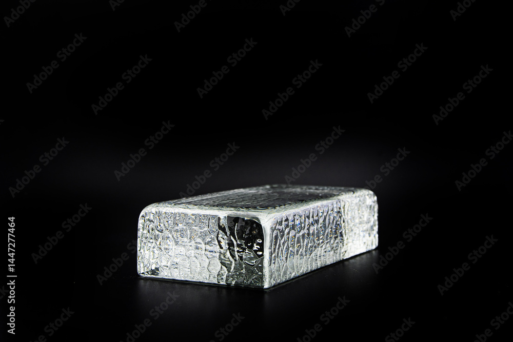 Modern Glass Blocks Isolated on Black Background for Stylish Wall Construction and Interior Design Modern Glass Blocks Isolated on Black Background for Stylish Wall Construction and Interior Design