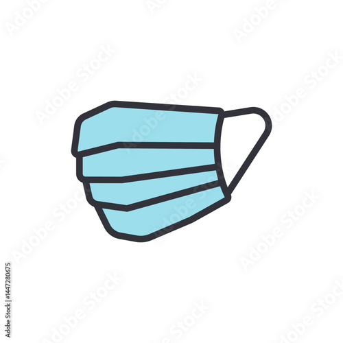 Face mask colored icons, minimalist vector illustration ,simple transparent graphic element .Isolated on white background