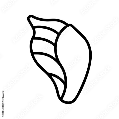 Shell outline illustration on a simple background  