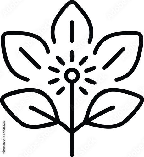 Medicinal Herbs Vector Icons – Thin Line Set of Healing Plants for Wellness, Health, and Herbal Remedies