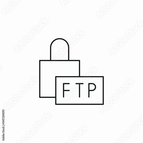 ftp lock icon sign vector