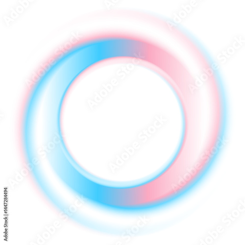 Transgender flag colors abstract smooth circle background. Pink and blue concept vector design