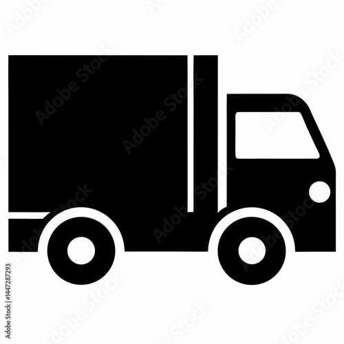  Lorry black icon vector on white background.