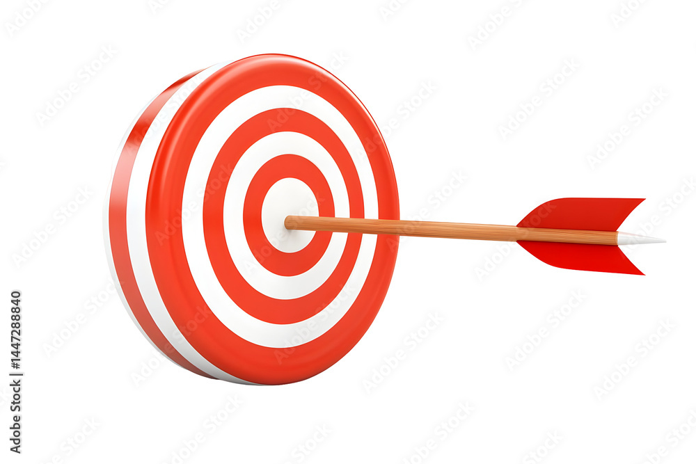 Red Target With Arrow Illustration Isolated Transparent Background Red Target With Arrow Illustration Isolated Transparent Background