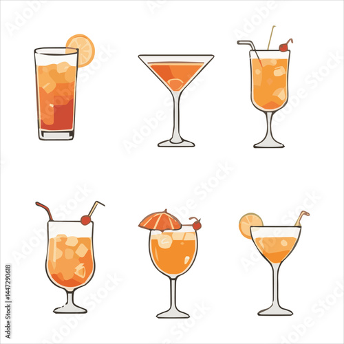 A Collection of Refreshing Orange Cocktails Art & Illustration