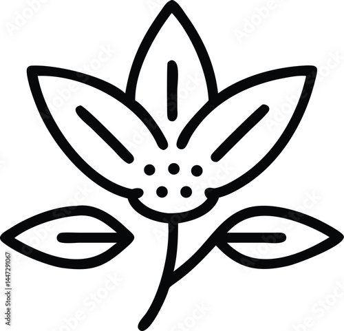 Medicinal Herbs Vector Icons – Thin Line Set of Healing Plants for Wellness, Health, and Herbal Remedies