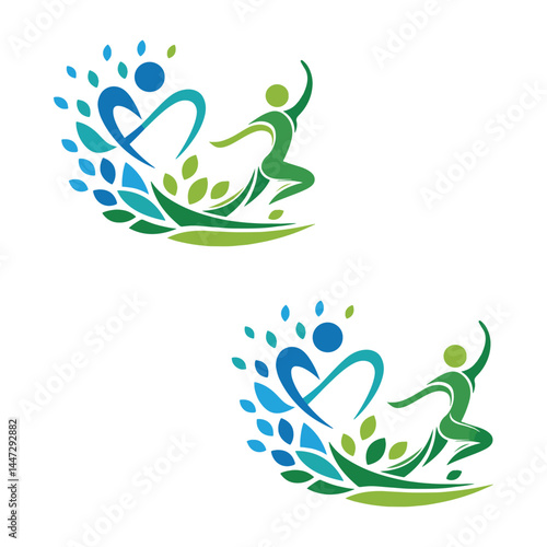 fitness & health logo icon