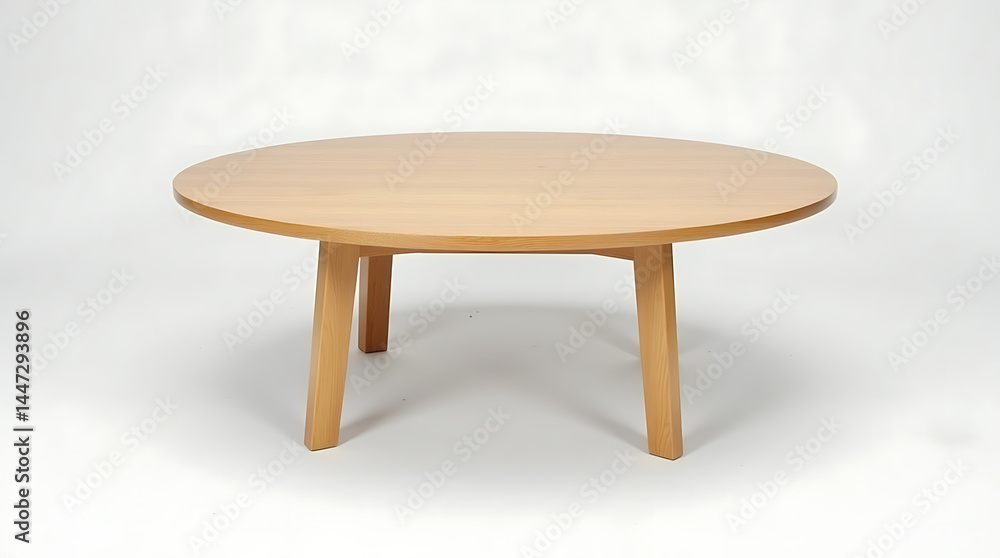 Minimalist Round Light Oak Coffee Table with Mid-Century Design
Minimalist Round Light Oak Coffee Table with Mid-Century Design