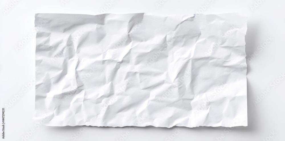 Crumpled White Paper Texture with Soft Shadows for Background Use Crumpled White Paper Texture with Soft Shadows for Background Use