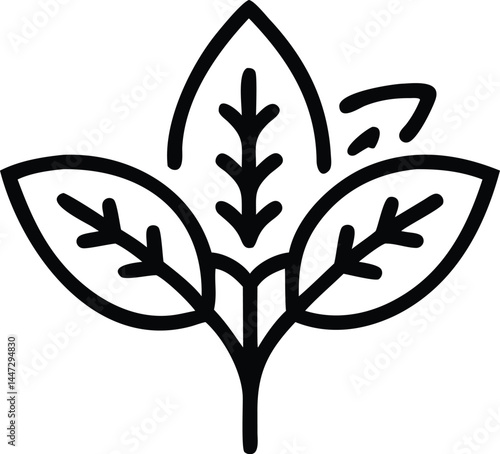 Medicinal Herbs Vector Icons – Thin Line Set of Healing Plants for Wellness, Health, and Herbal Remedies