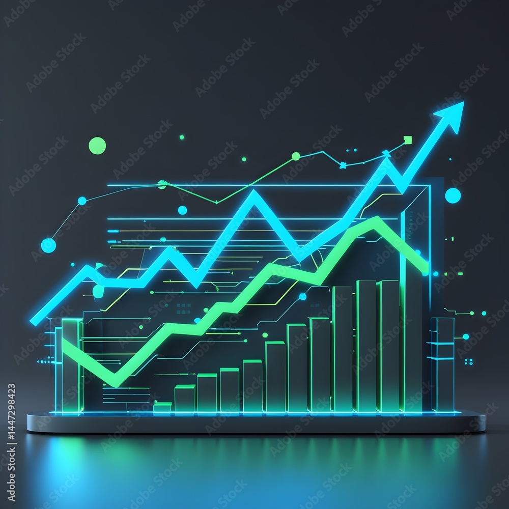 Naklejka premium business graph with arrow
