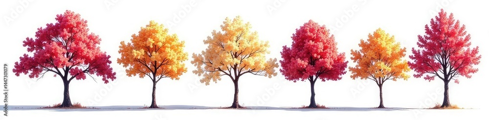 Obraz premium Thin branches stretching on a white background, isolated, trees