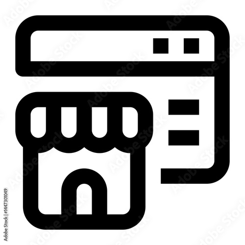 icon e commerce with style outline
