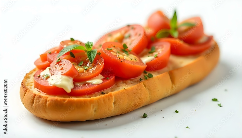 Traditional italian Bruschetta on white background Traditional italian Bruschetta on white background