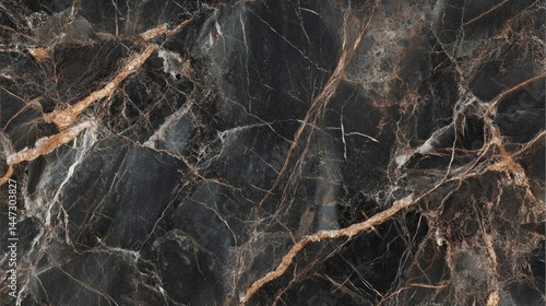 Wallpaper Mural Dark stone texture; gold, white veining. Torontodigital.ca