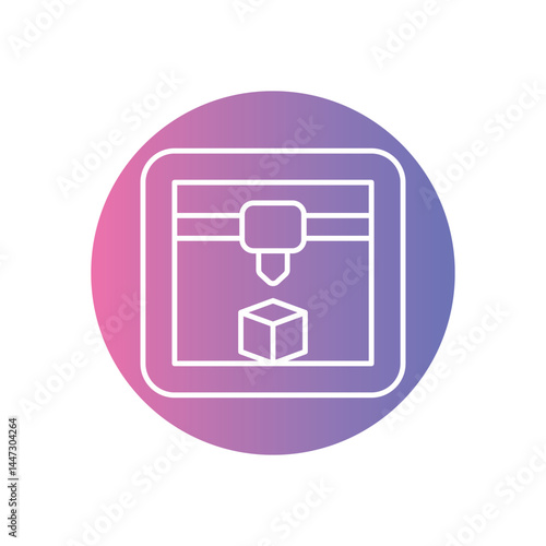 3D Printer Icon vector stock illustration