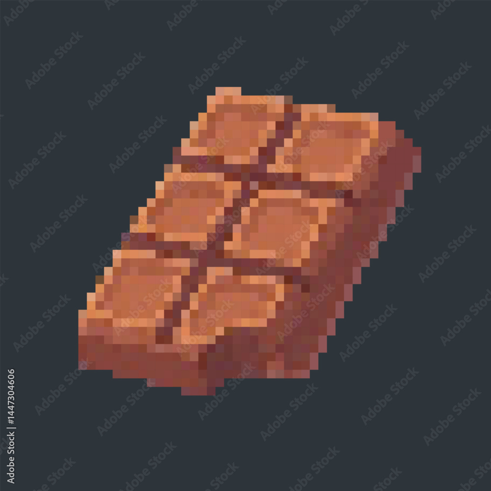 Fototapeta premium chocolate bar in pixel art style with isolated background