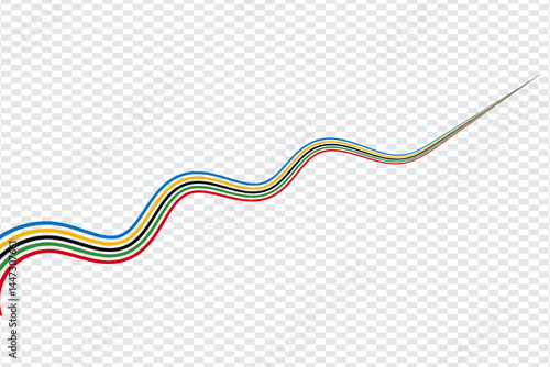 Creative Paris Olympics Games 2025 Abstract Rainbow Wavy Stripes. Vector illustration