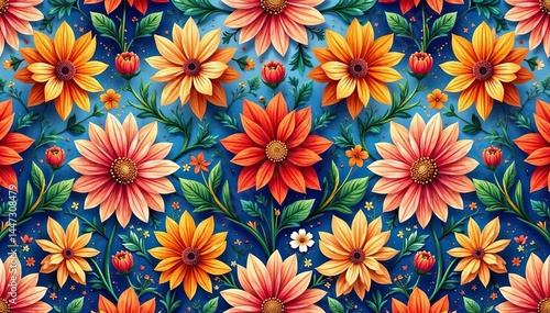 Wallpaper Mural Intricate floral design, repeating seamlessly , elegant, floral Torontodigital.ca