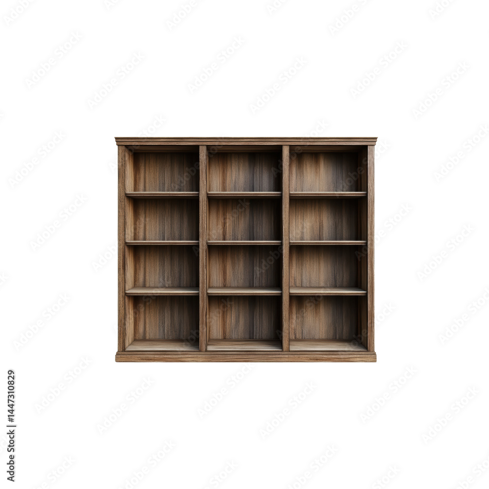 Wooden Bookshelf Display Unit with Five Open Compartments Wooden Bookshelf Display Unit with Five Open Compartments