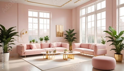 Photo interior modern design room 3d illustration