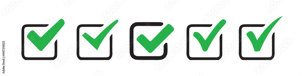 Check mark icon set, tick mark with checkbox icon. hand-drawn checkmark illustration, approval check icon. Vector Eps 10 Check mark icon set, tick mark with checkbox icon. hand-drawn checkmark illustration, approval check icon. Vector Eps 10