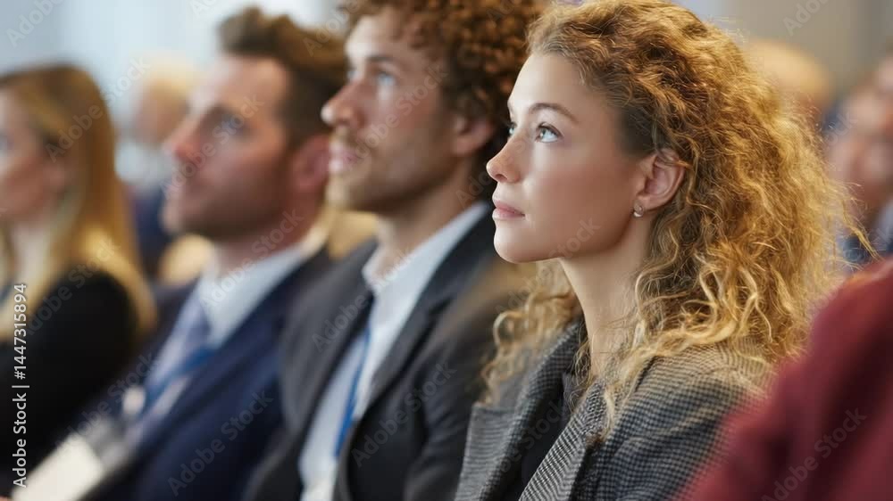 An attentive audience is engaged during a professional presentation, highlighting the importance of communication, learning, and the interaction between speakers and their listeners. An attentive audience is engaged during a professional presentation, highlighting the importance of communication, learning, and the interaction between speakers and their listeners.