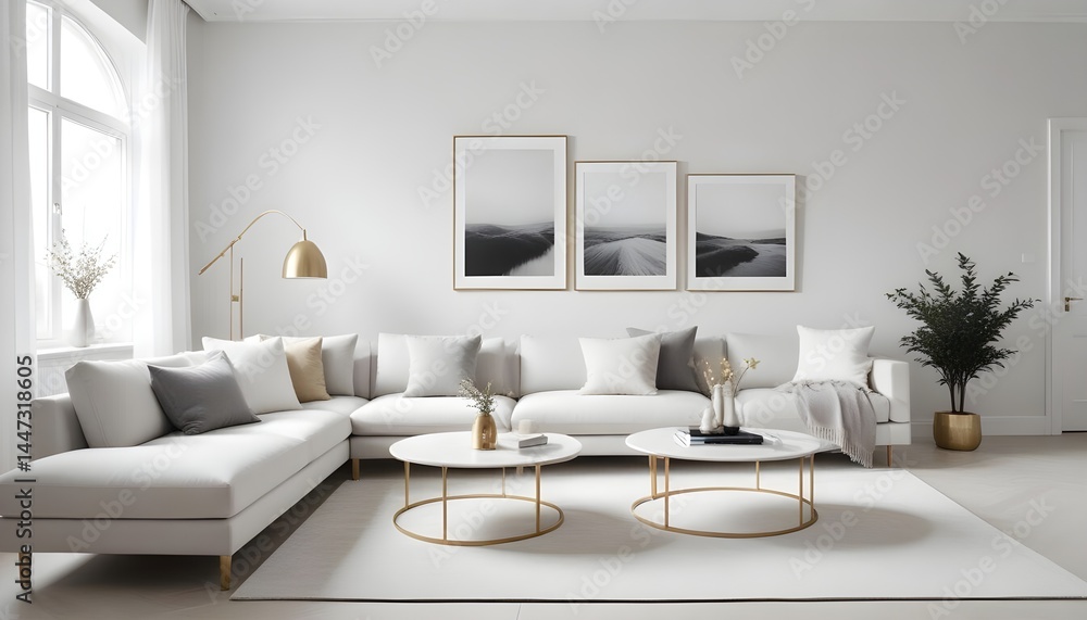 Fototapeta premium Photo interior modern design room 3d illustration