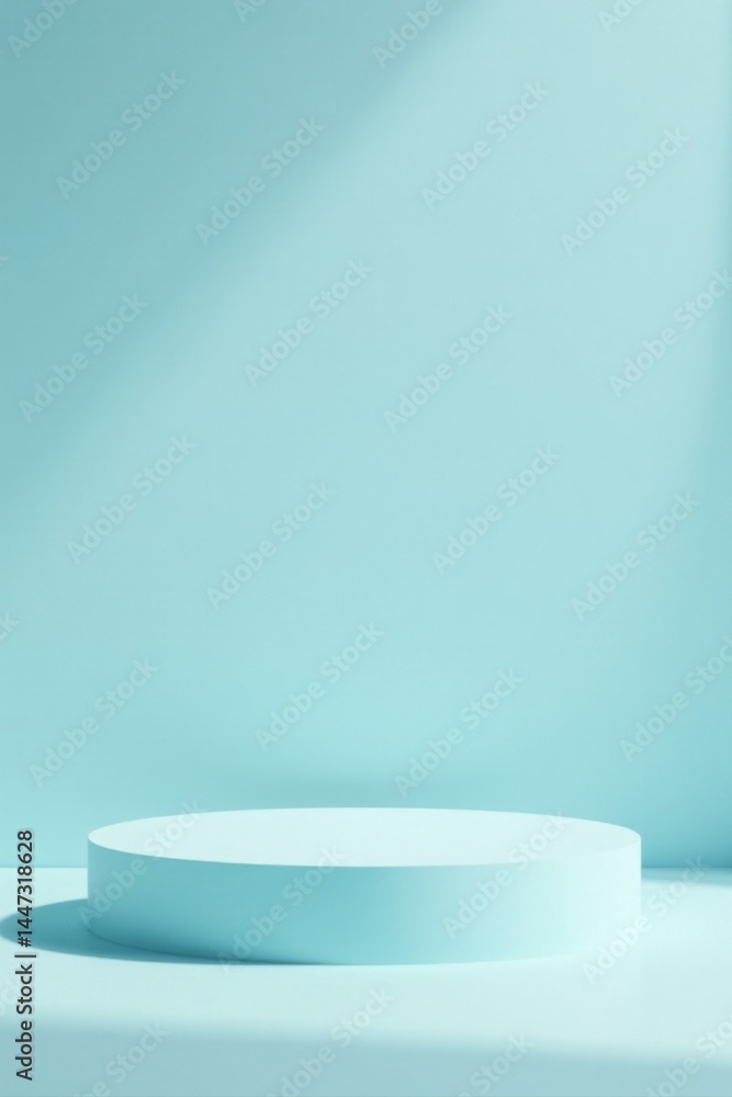 Simple Pastel Blue Platform Display for Product Showcase and Presentation Simple Pastel Blue Platform Display for Product Showcase and Presentation