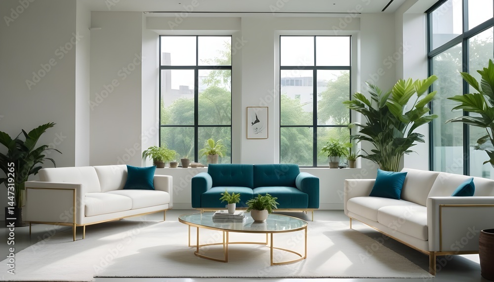 Fototapeta premium Photo interior modern design room 3d illustration