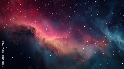 Colorful Abstract Galaxy Nebula with Vibrant Stars in Deep Space