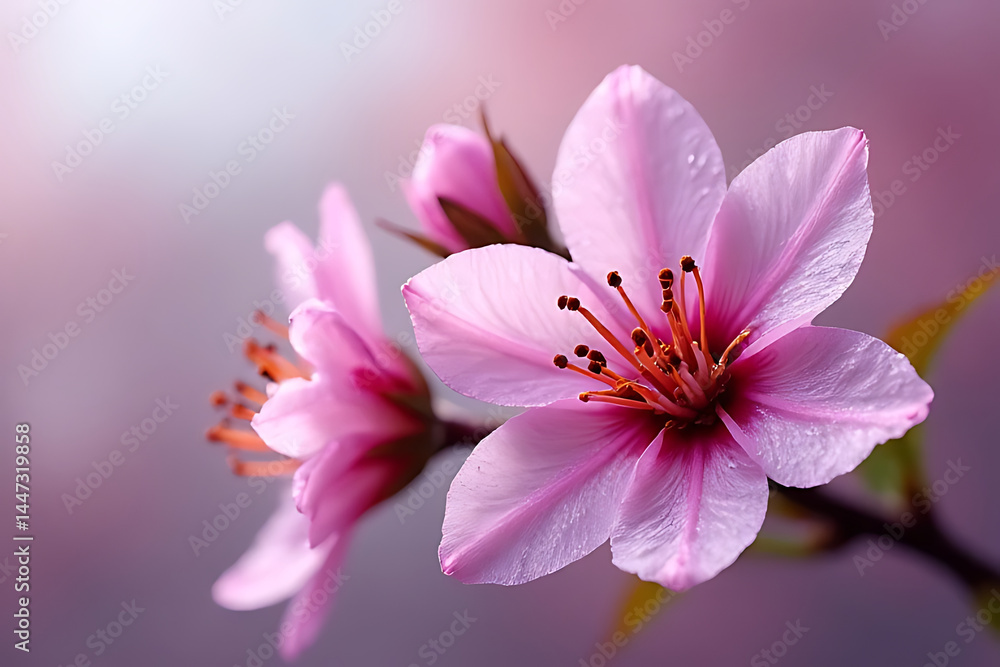 high-resolution macro shot of dew-covered spring blossoms with smooth gradient background high-resolution macro shot of dew-covered spring blossoms with smooth gradient background