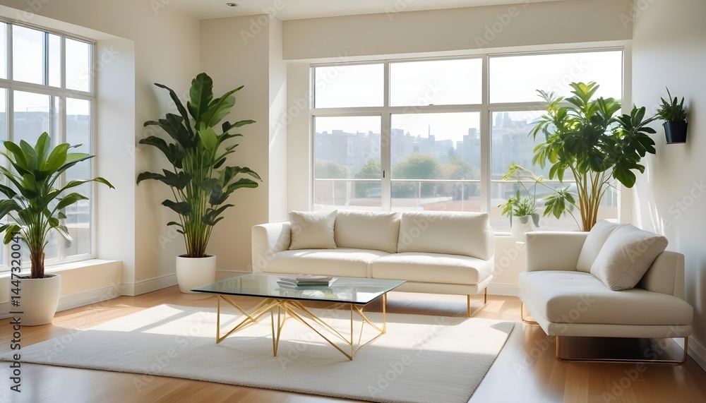 Naklejka premium Photo interior modern design room 3d illustration