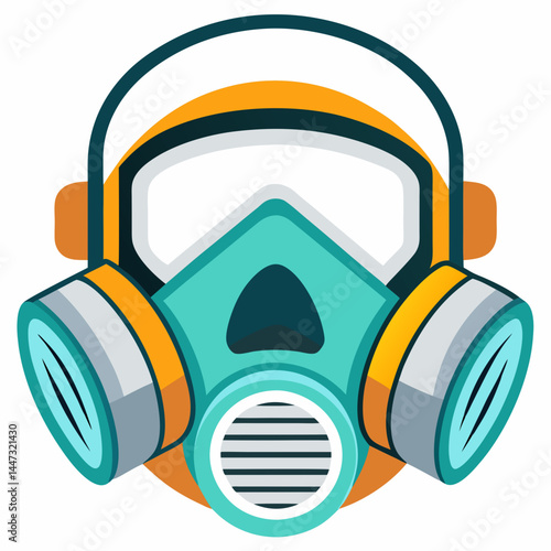 Dust Mask Icon in Flat Style with Vibrant Colors  