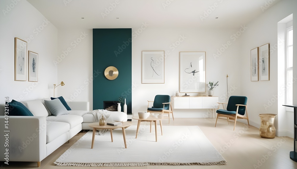 Fototapeta premium Photo interior modern design room 3d illustration