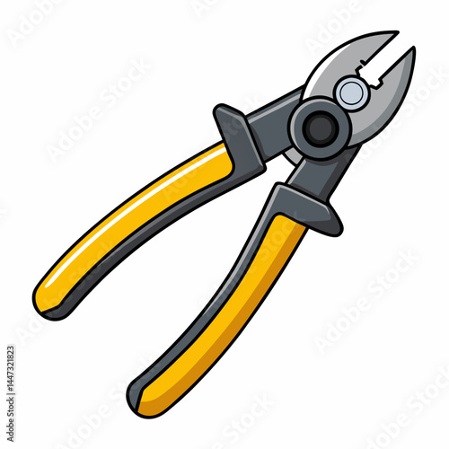 Wire cutter illustration showcasing a tool for cutting wires  
