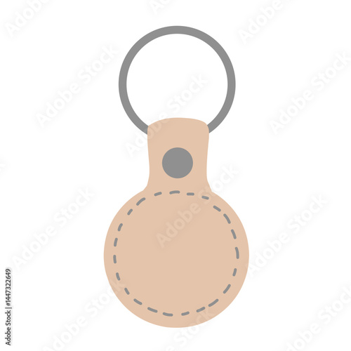 Illustration of a metal keychain with a silver ring