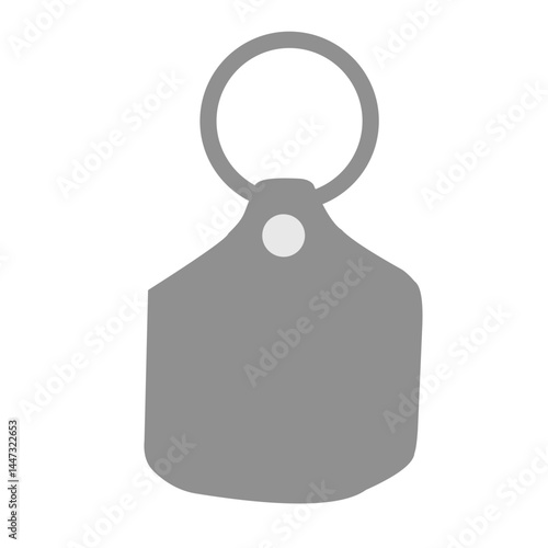 Illustration of a metal keychain with a silver ring