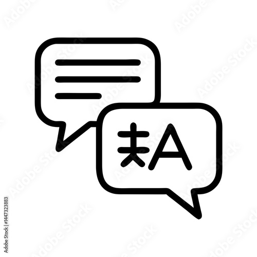 Chat Bubbles with Speech Text Icon — Messaging, Communication, Conversation Symbol