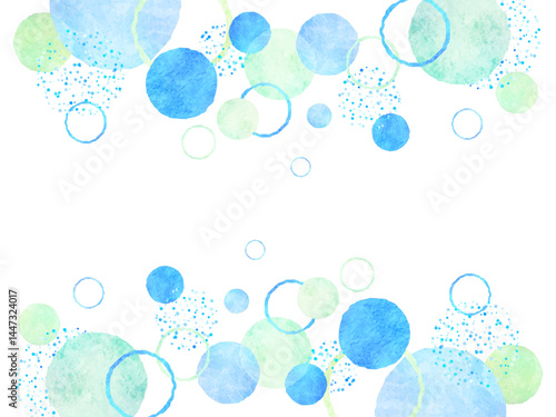 青色の抽象的な丸の背景イラスト