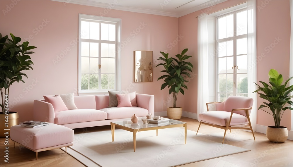 Fototapeta premium Photo interior modern design room 3d illustration