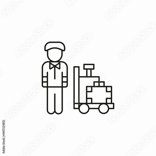 bellhop luggage icon sign vector