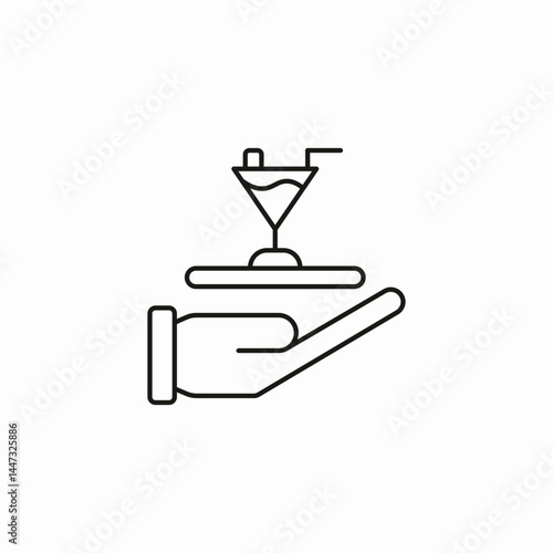 cocktail hand icon sign vector