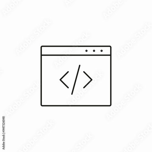 code brackets icon sign vector