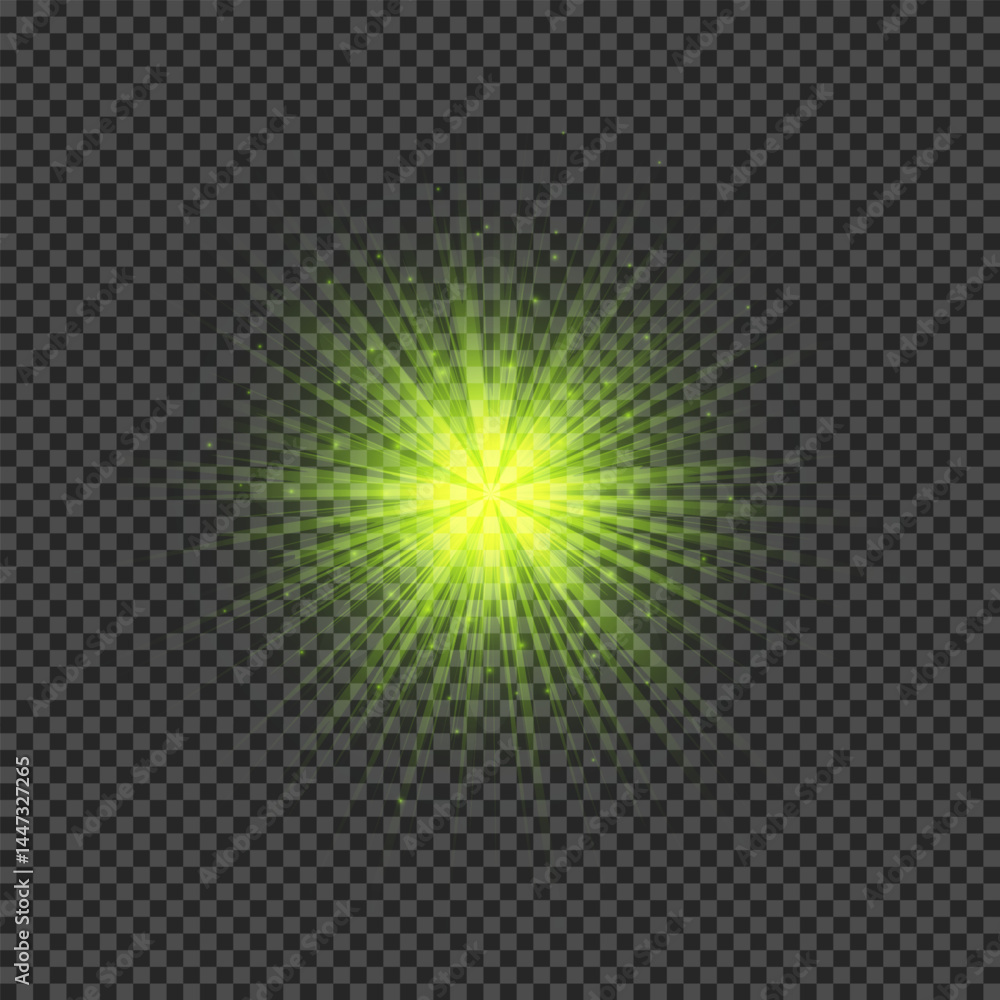 Light effect of green lens flares