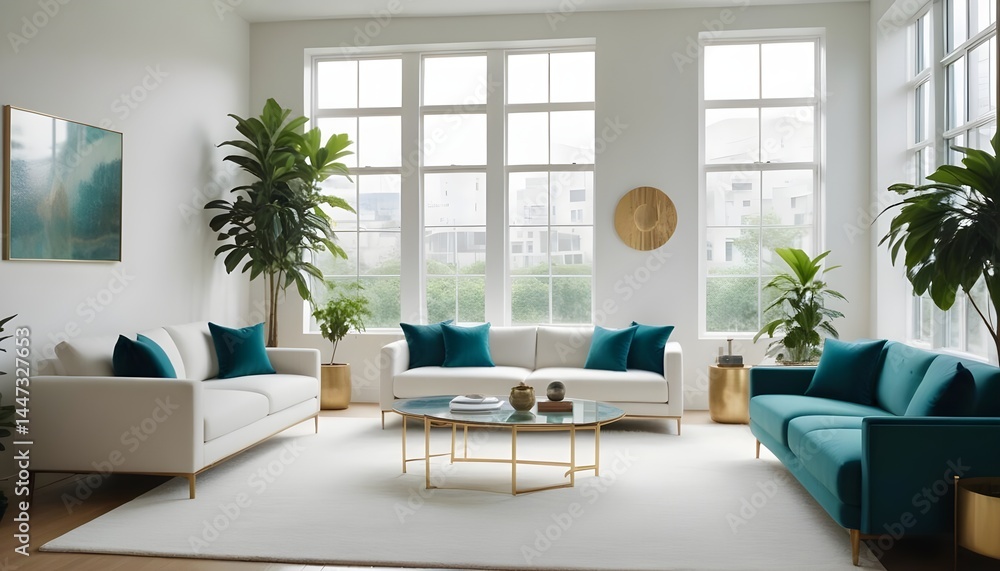 Fototapeta premium Photo interior modern design room 3d illustration