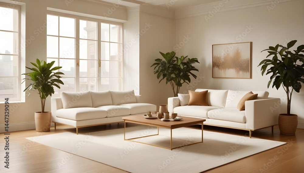 Fototapeta premium Photo interior modern design room 3d illustration